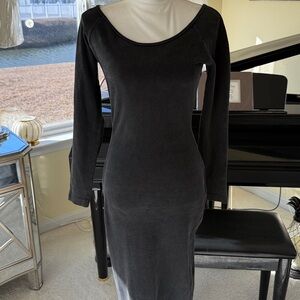 BP Nordstrom rib knit long sleeve black maxi dress women's size 8
